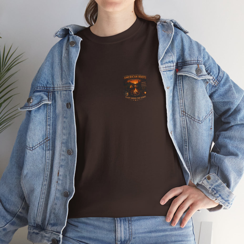 Camping T-Shirt — "American Roots: Sleep Under the Stars" Outdoor Tee