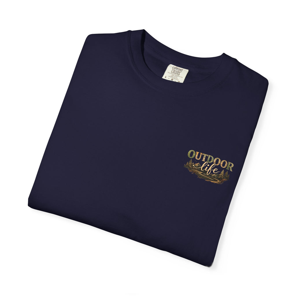 Backwoods & Bonfires T-Shirt — Outdoor Campfire Graphic Tee
