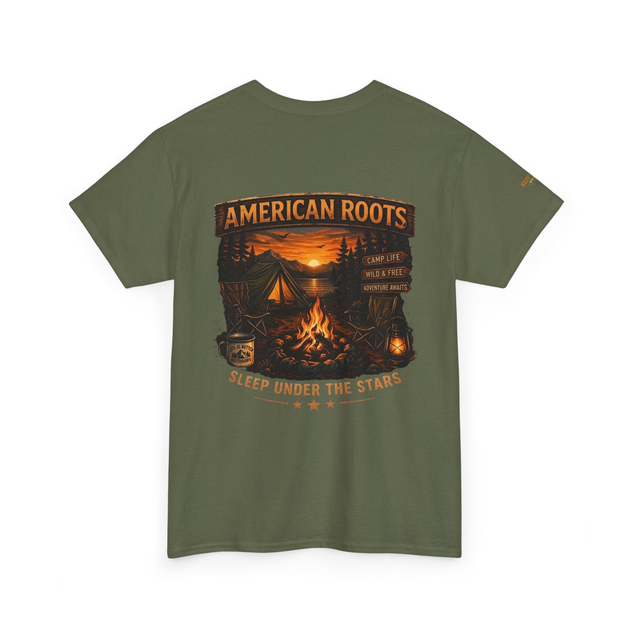 Camping T-Shirt — "American Roots: Sleep Under the Stars" Outdoor Tee