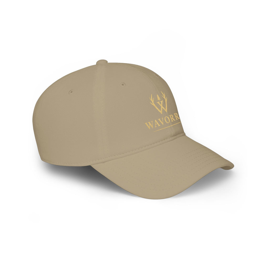 Wavorra Logo Low Profile Baseball Cap — Classic Outdoor Emblem Hat