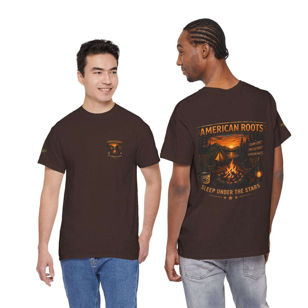Camping T-Shirt — "American Roots: Sleep Under the Stars" Outdoor Tee