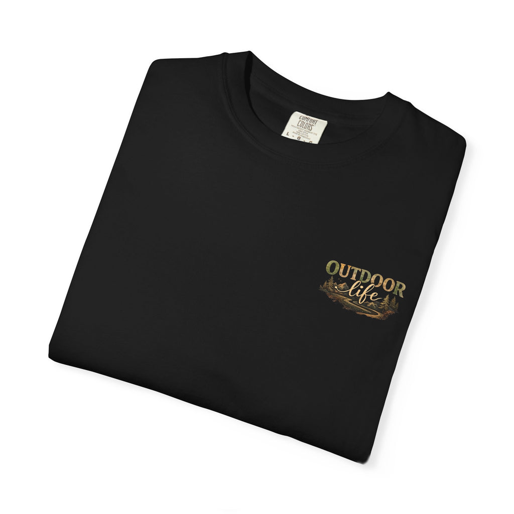 Backwoods & Bonfires T-Shirt — Outdoor Campfire Graphic Tee