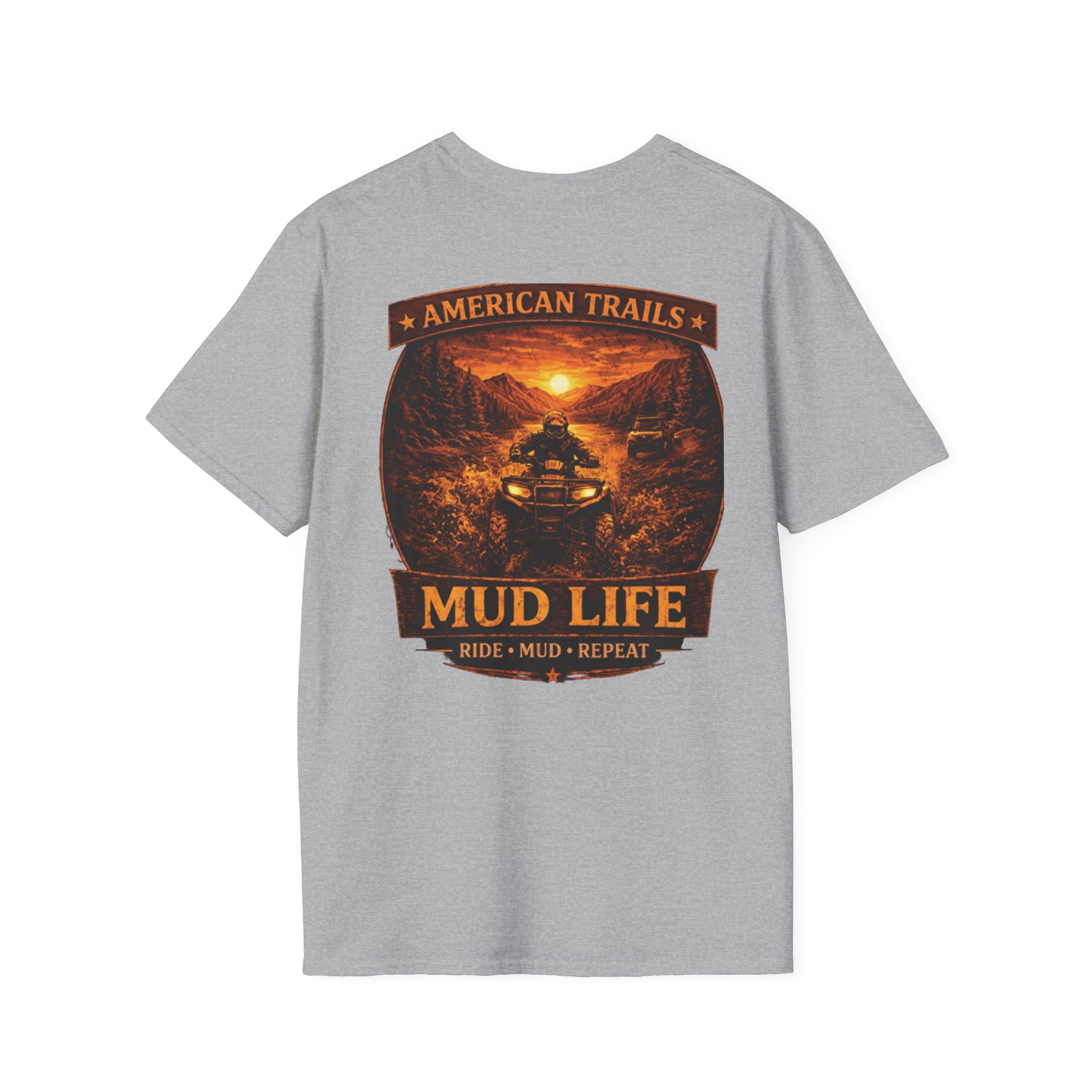Mud Life ATV T‑Shirt — American Trails Off‑Road Adventure Tee (Ride • Mud • Repeat)
