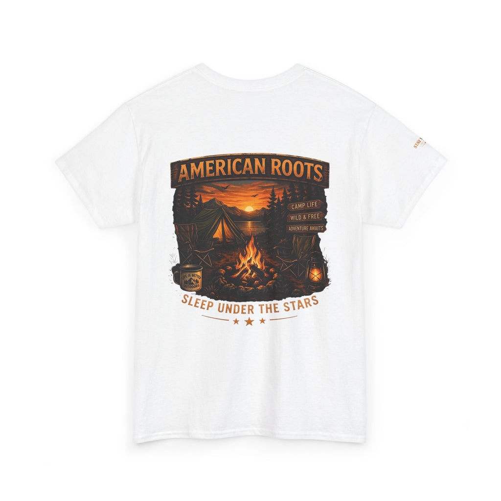 Camping T-Shirt — "American Roots: Sleep Under the Stars" Outdoor Tee