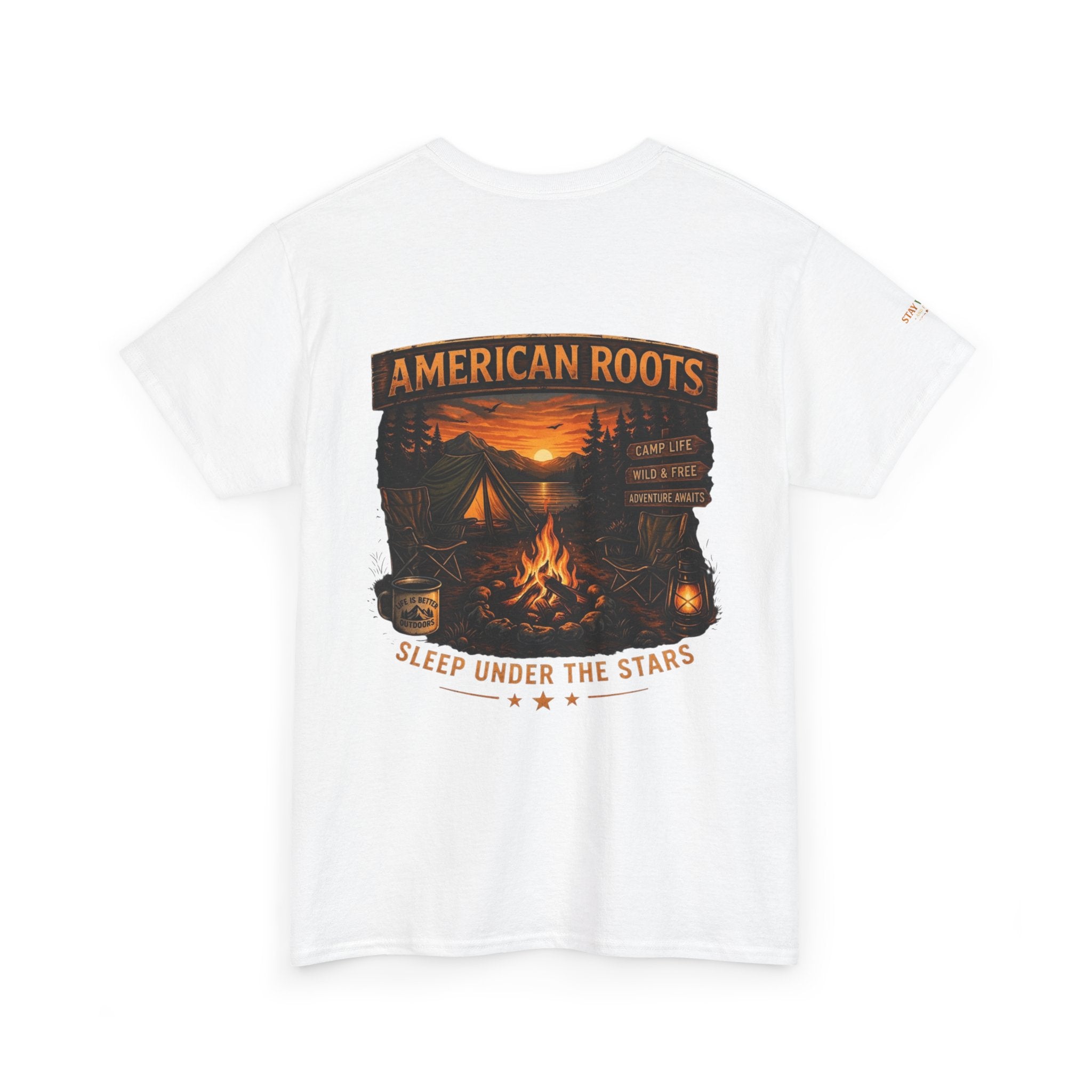 Camping T-Shirt — "American Roots: Sleep Under the Stars" Outdoor Tee