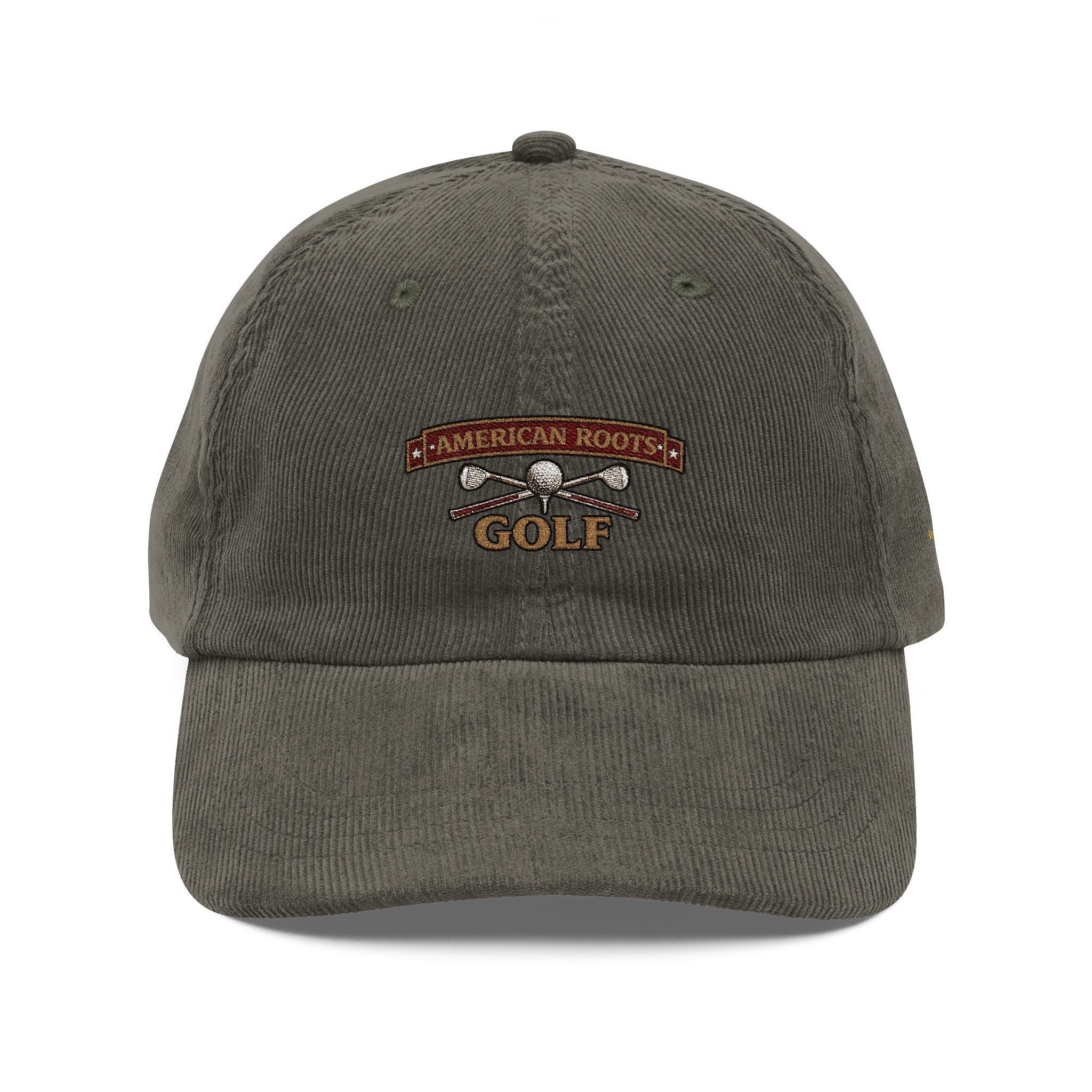 Vintage Corduroy Golf Cap — Embroidered Retro Club Logo
