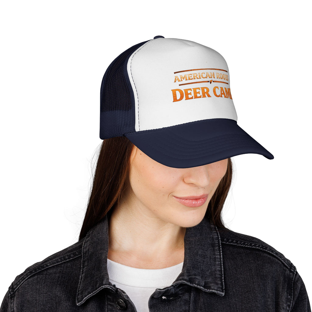 Deer Camp Trucker Hat — "American Roots" Vintage Hunting Cap