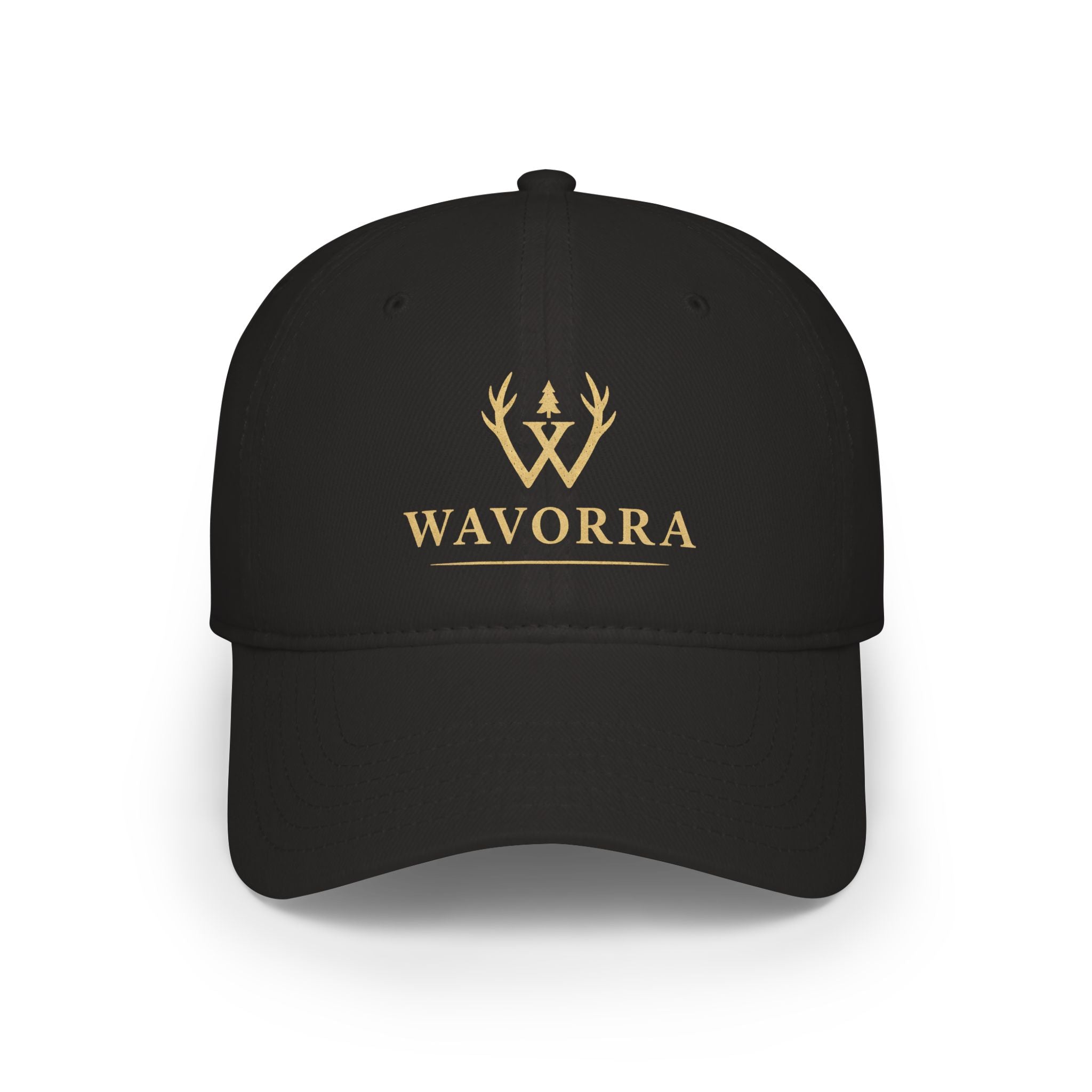 Wavorra Logo Low Profile Baseball Cap — Classic Outdoor Emblem Hat
