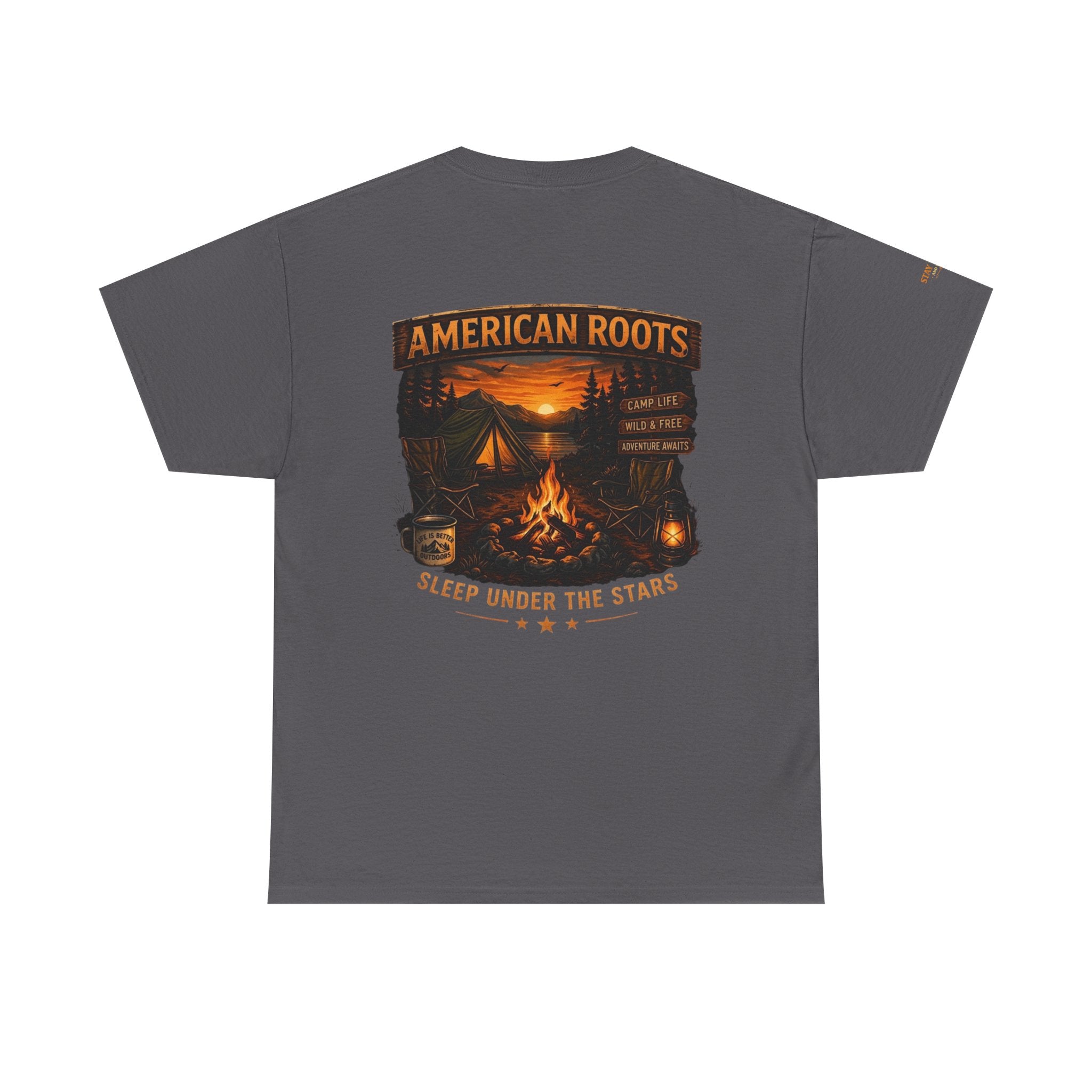 Camping T-Shirt — "American Roots: Sleep Under the Stars" Outdoor Tee