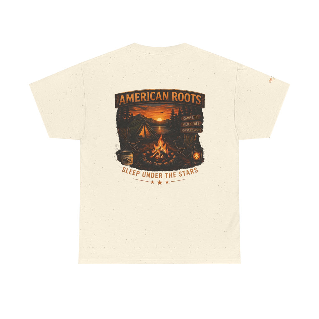 Camping T-Shirt — "American Roots: Sleep Under the Stars" Outdoor Tee