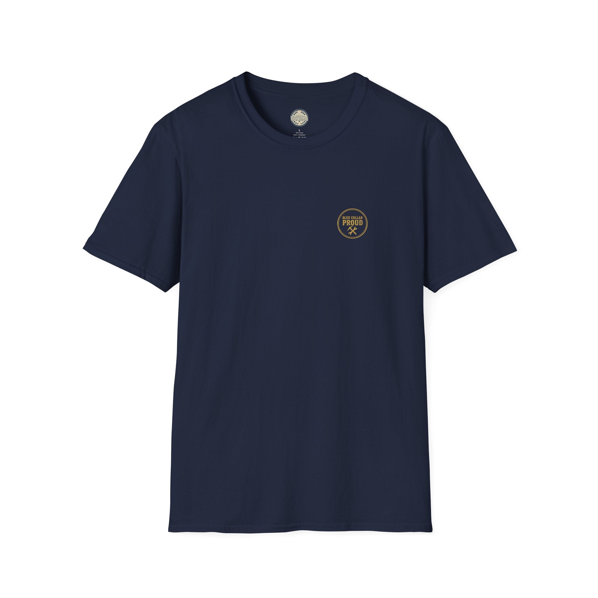 Blue Collar T-Shirt — "Built Not Born" American Flag Work Tee