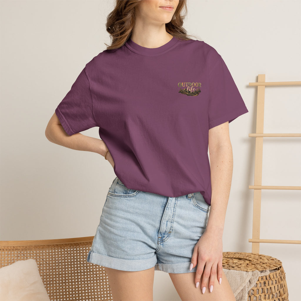 Backwoods & Bonfires T-Shirt — Outdoor Campfire Graphic Tee