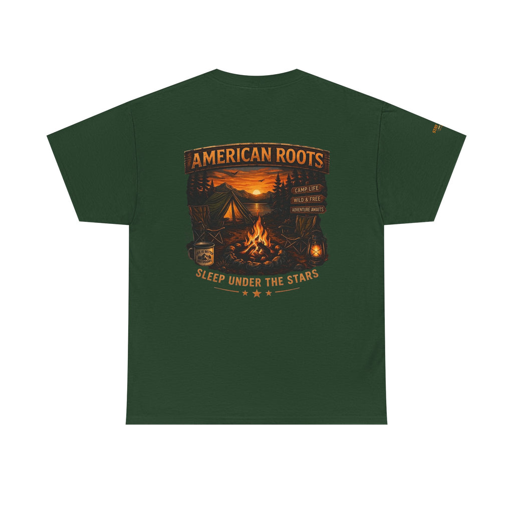 Camping T-Shirt — "American Roots: Sleep Under the Stars" Outdoor Tee