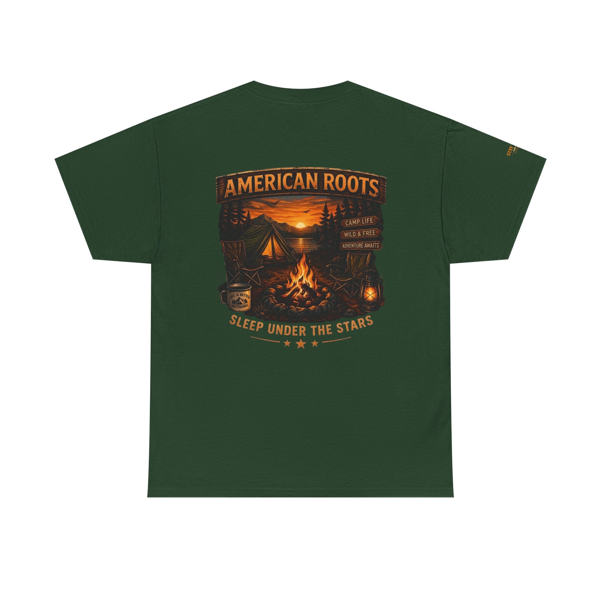 Camping T-Shirt — "American Roots: Sleep Under the Stars" Outdoor Tee