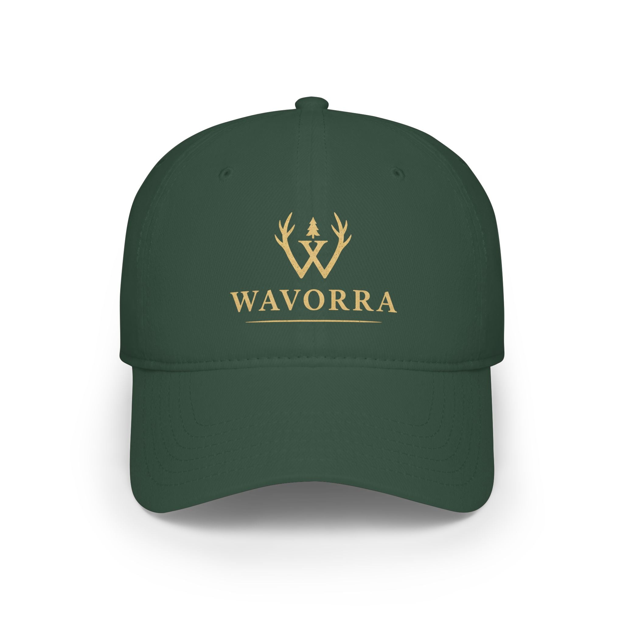 Wavorra Logo Low Profile Baseball Cap — Classic Outdoor Emblem Hat