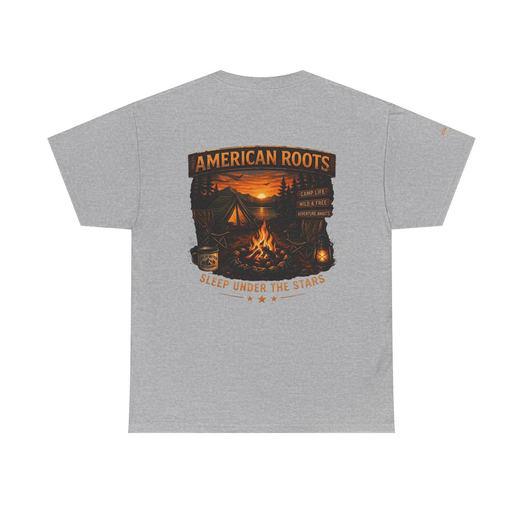 Camping T-Shirt — "American Roots: Sleep Under the Stars" Outdoor Tee