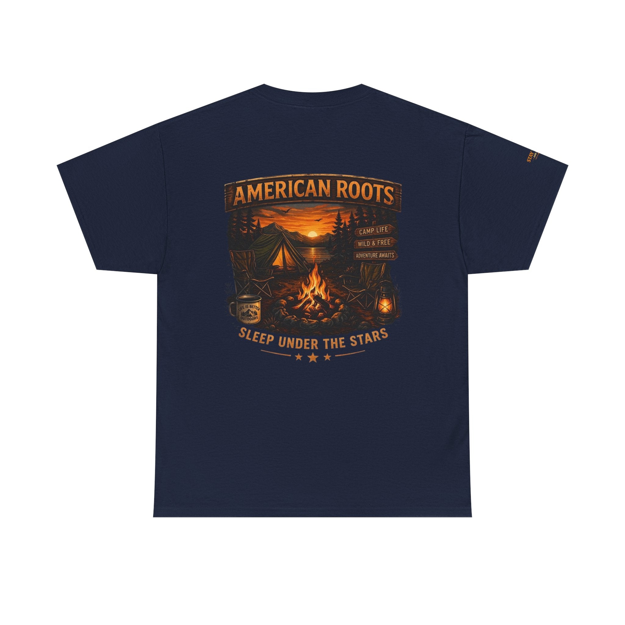 Camping T-Shirt — "American Roots: Sleep Under the Stars" Outdoor Tee
