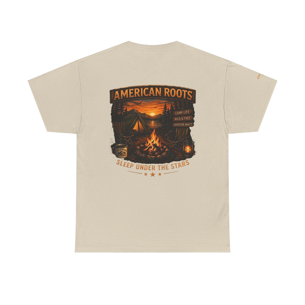 Camping T-Shirt — "American Roots: Sleep Under the Stars" Outdoor Tee