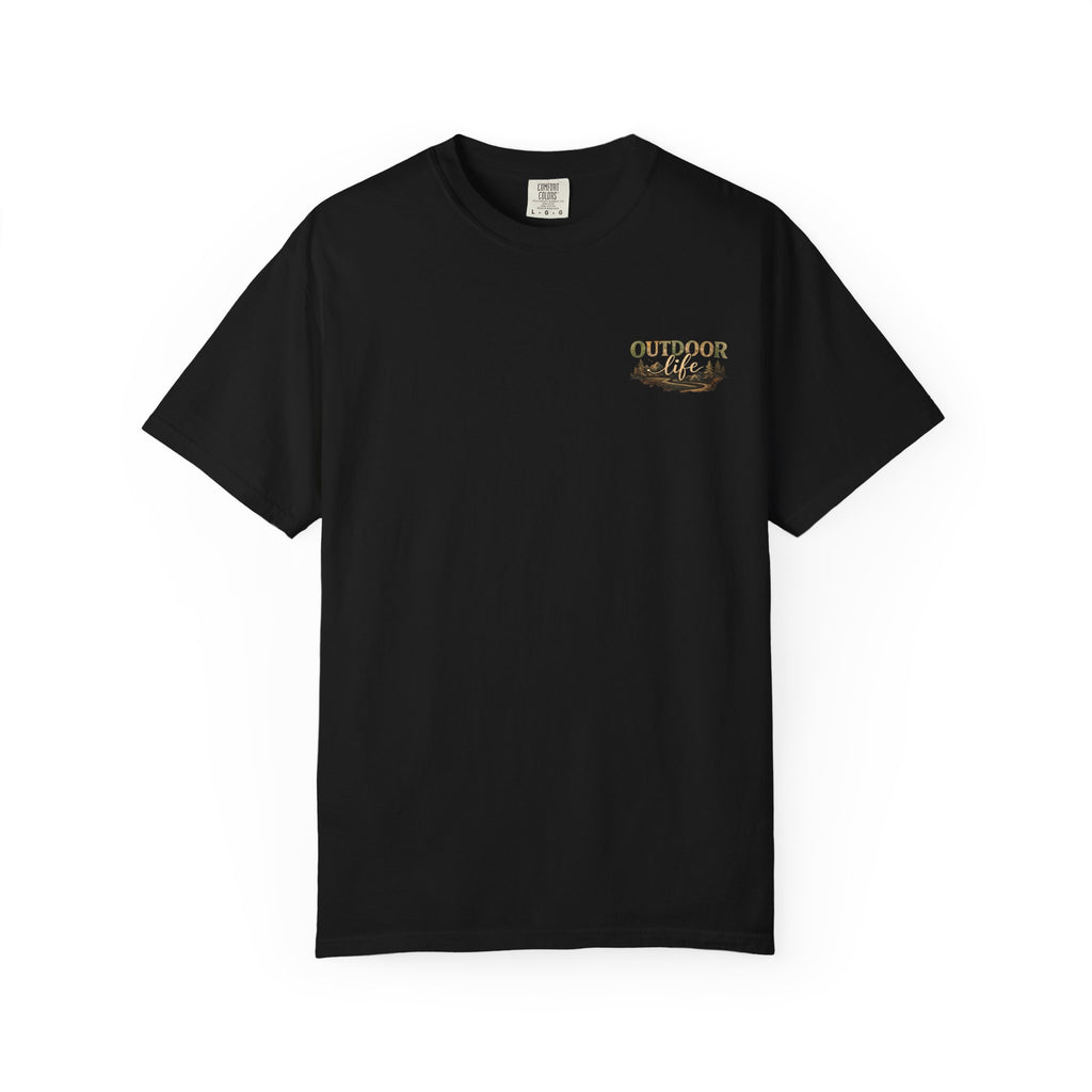 Backwoods & Bonfires T-Shirt — Outdoor Campfire Graphic Tee